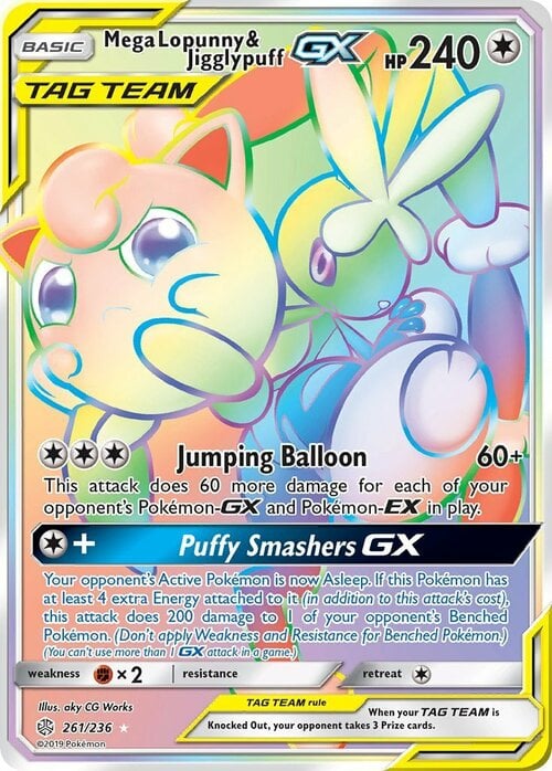 Mega Lopunny & Jigglypuff GX Card Front