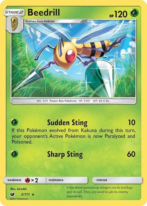 Beedrill [Sudden Sting | Sharp Sting] Card Front