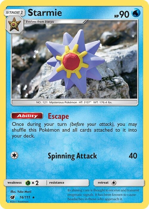 Starmie [Escape | Spinning Attack] Card Front