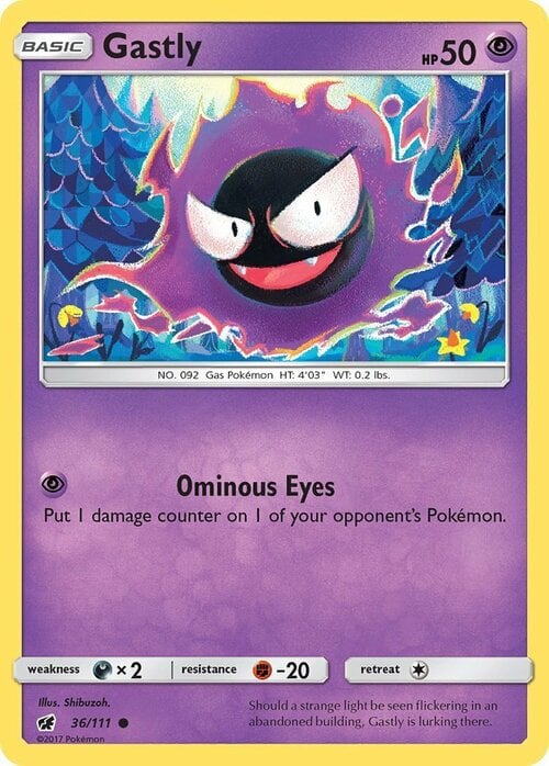 Gastly [Ominous Eyes] Card Front