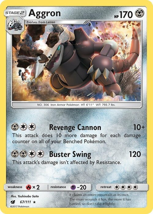 Aggron [Revenge Cannon | Buster Swing] Card Front