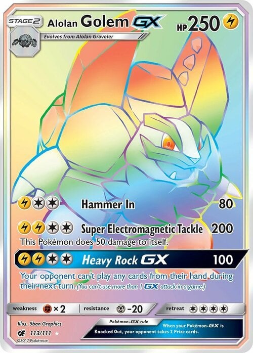 Alolan Golem GX Card Front