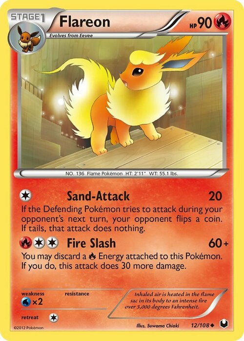 Flareon [Sand-Attack | Fire Slash] Card Front