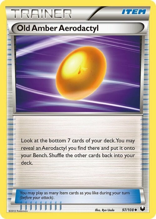 Old Amber Aerodactyl Card Front