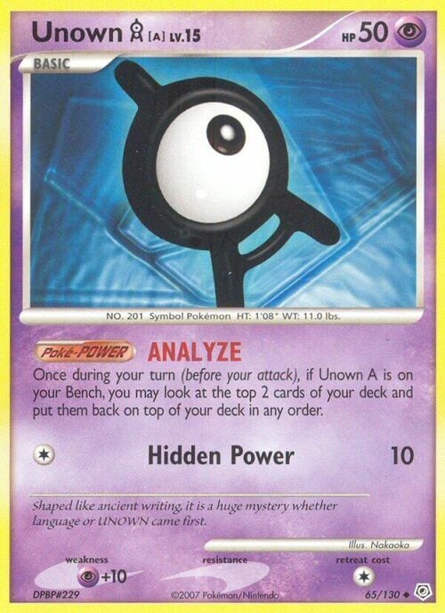 Unown A Diamond & Pearl, Pokémon