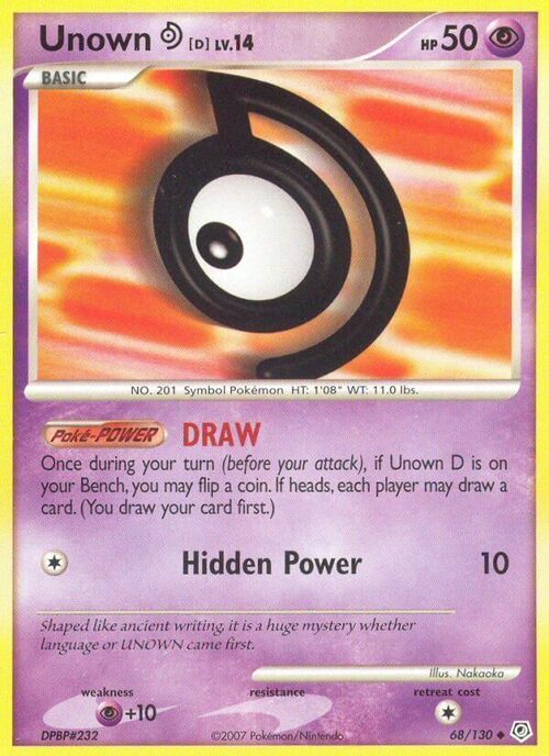 Unown [D] Lv.14 Card Front