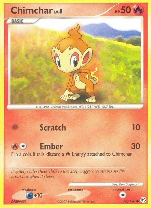 Chimchar Lv.8 Card Front