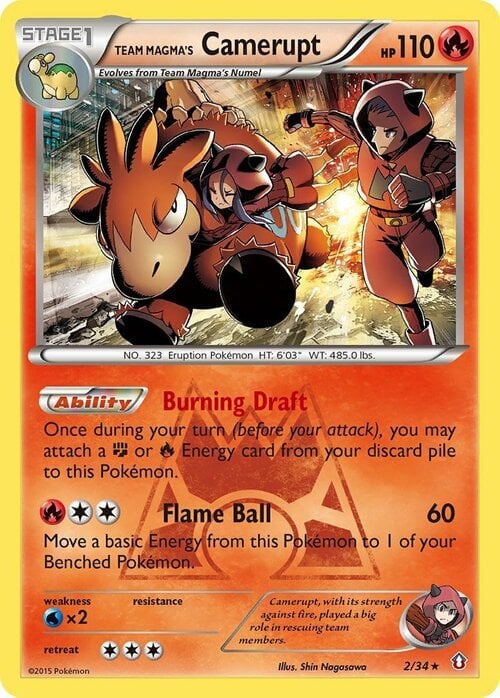 Team Magma's Camerupt Card Front