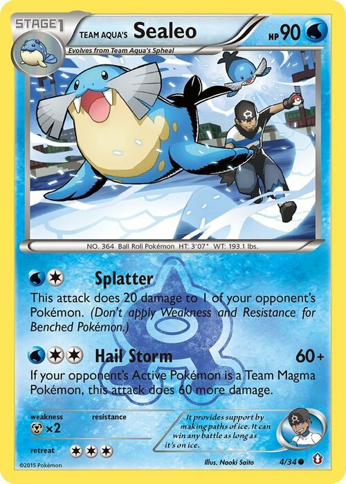 Team Aqua's Sealeo Card Front