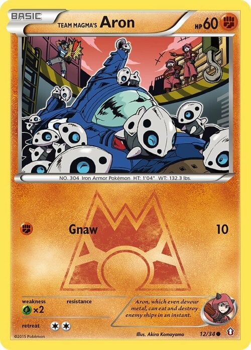 Team Magma's Aron Card Front