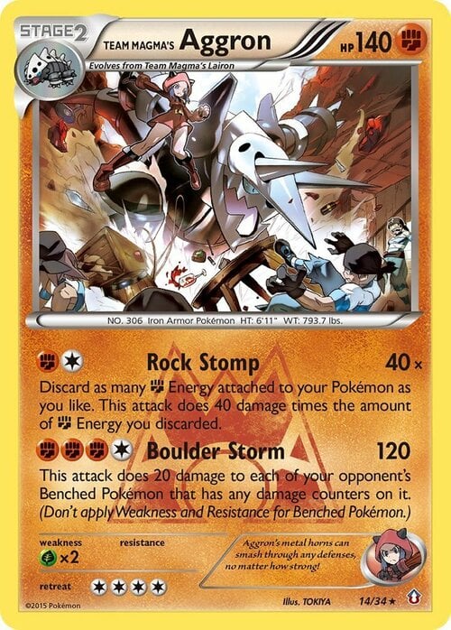 Team Magma Aggron Card Front