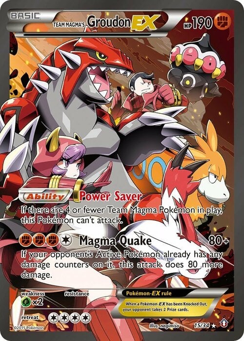 Team Magma's Groudon EX Card Front