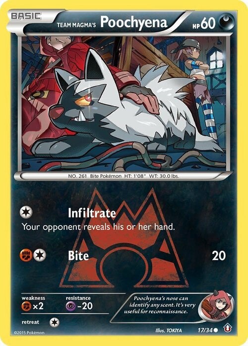 Team Magma's Poochyena Card Front