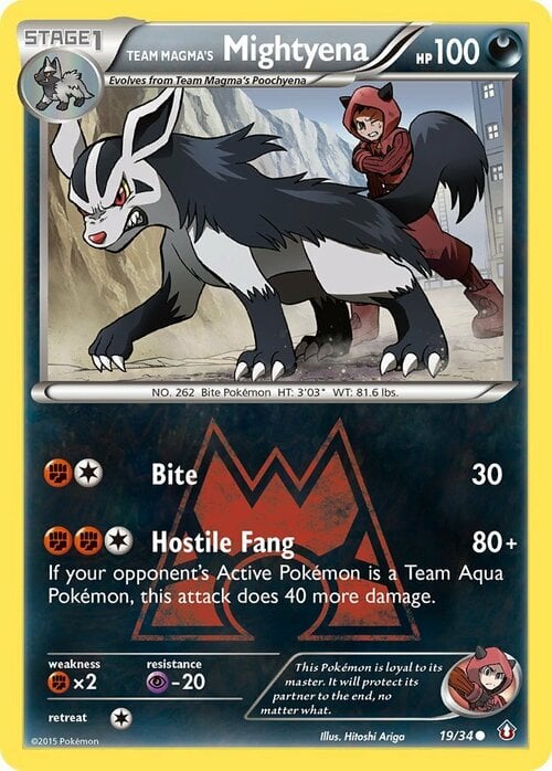Team Magma's Mightyena Card Front