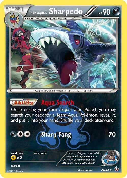 Team Aqua's Sharpedo Card Front