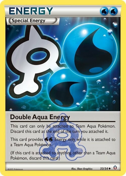 Double Aqua Energy Card Front