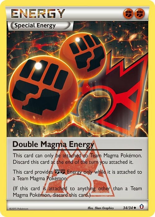 Double Magma Energy Card Front