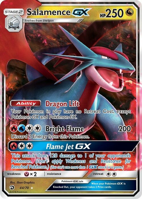 Salamence GX [Dragon Lift | Bright Flame | Flame Jet GX] Card Front