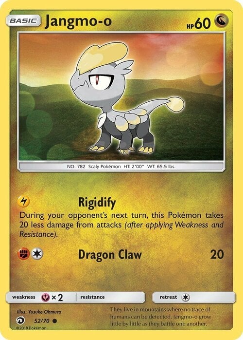 Jangmo-o [Rigidify | Dragon Claw] Card Front