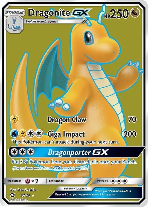 Dragonite GX [Dragon Claw | Giga Impact | Dragonporter GX] Frente