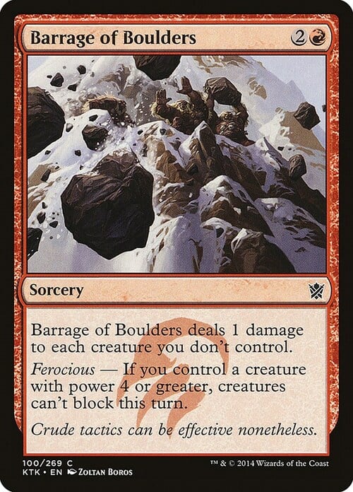 Barrage of Boulders Card Front