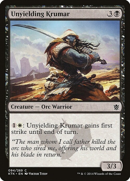 Unyielding Krumar Card Front