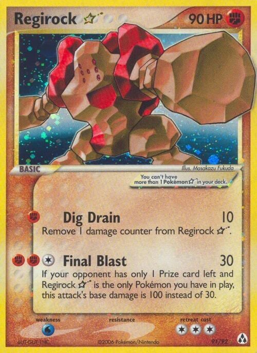 Regirock ☆ Gold Star Card Front