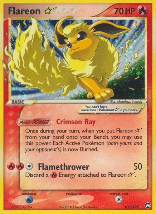 Flareon Gold Star [Crimson Ray | Flamethrower] Card Front