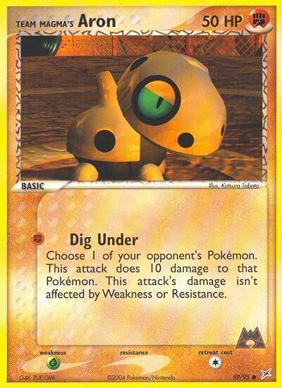 Team Magma Aron Card Front
