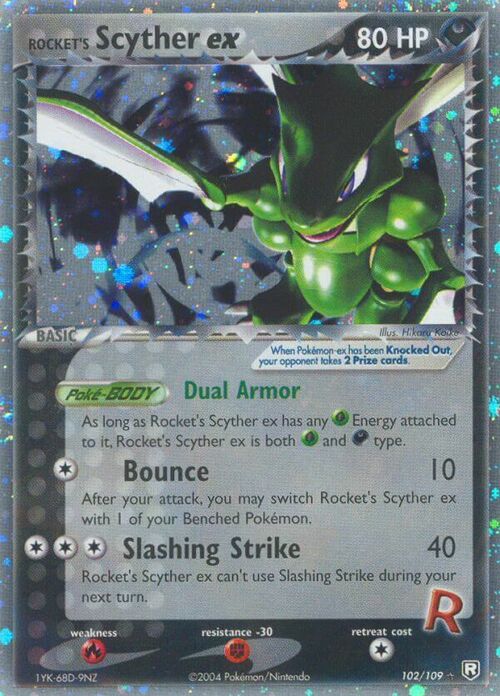 Rocket's Scyther ex Card Front