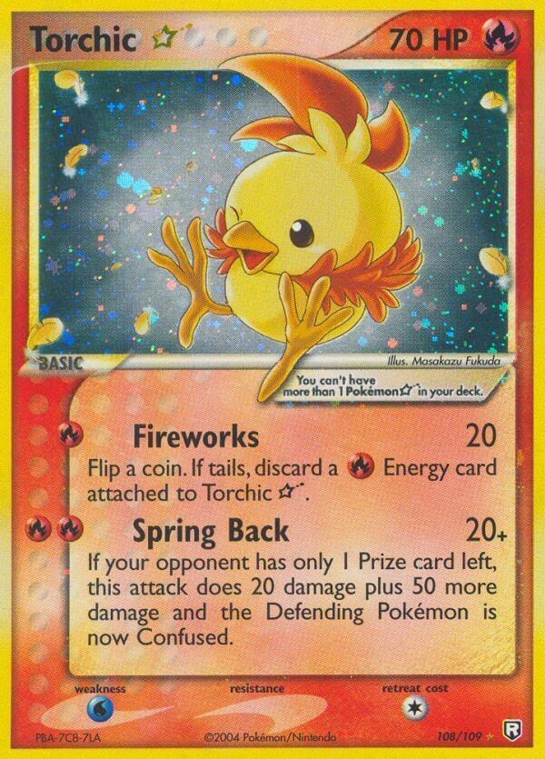torchic shiny pokemon card [GOLD STAR] #20 Japanese Rocket Gang Strikes Back Common Card Type Pokmon - 1 Card -