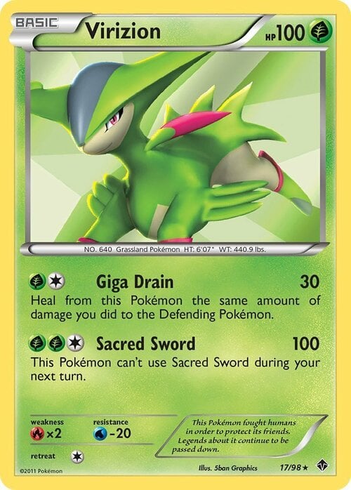 Virizion Emerging Powers Pokémon CardTrader