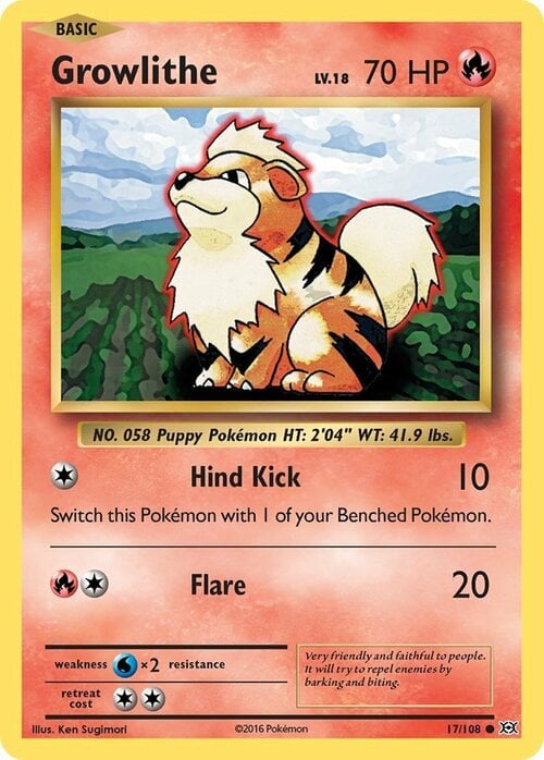 Growlithe [Hind Kick | Flare] Card Front