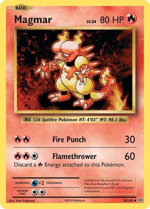 Magmar [Fire Punch | Flamethrower] Card Front
