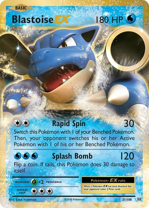 Blastoise EX Card Front