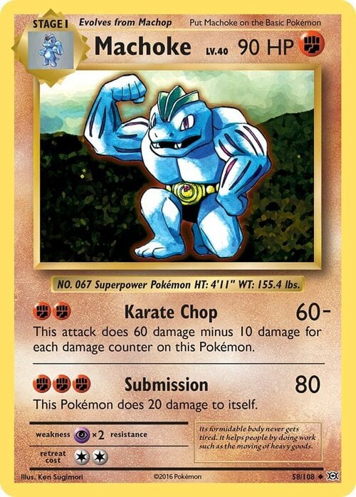 Machoke [Karate Chop | Submission] Card Front