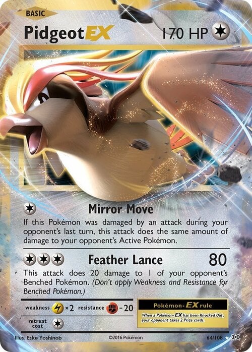 Pidgeot EX [Mirror Move | Feather Lance] Card Front