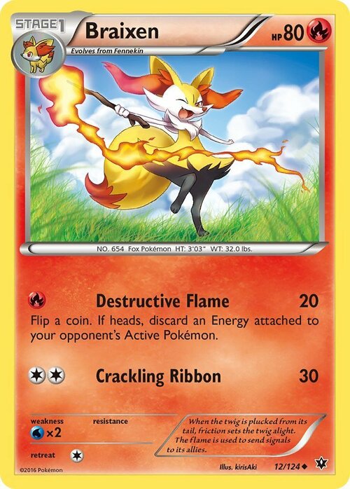Braixen [Destructive Flame | Crackling Ribbon] Card Front