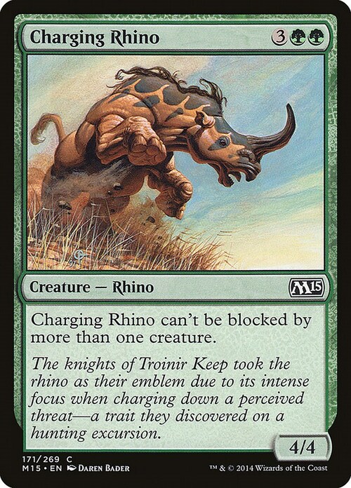 Rinoceronte alla Carica Card Front