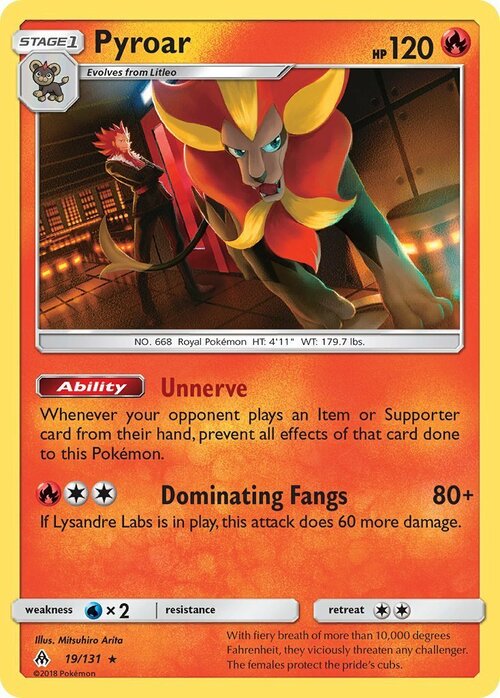 Pyroar [Unnerve | Dominating Fangs] Card Front