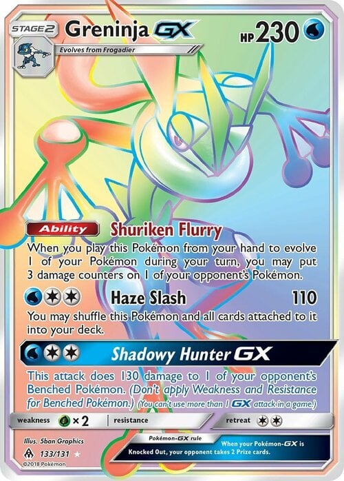Greninja GX [Shuriken Flurry | Haze Slash | Shadowy Hunter GX] Card Front