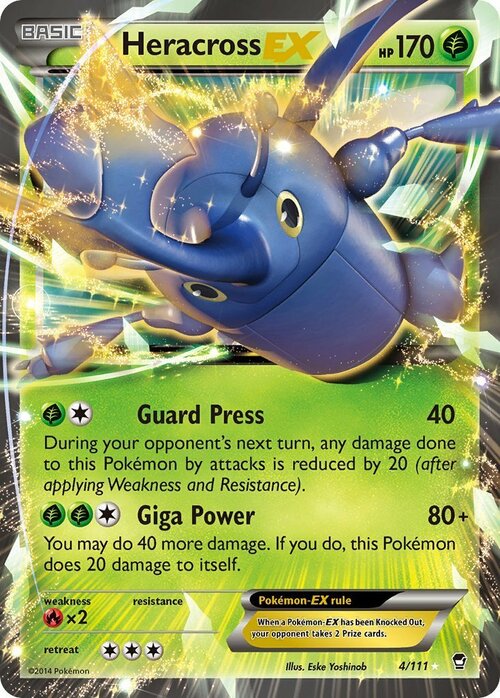 Heracross EX Details about   Pokemon Card Furious Fists 4/111 
