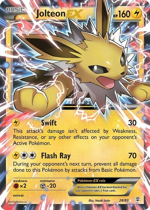 Jolteon EX [Swift | Flash Ray] Card Front