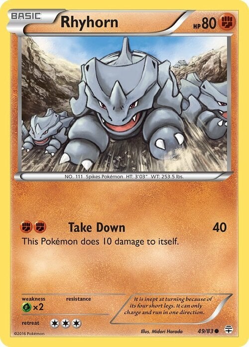 Rhyhorn Card Front