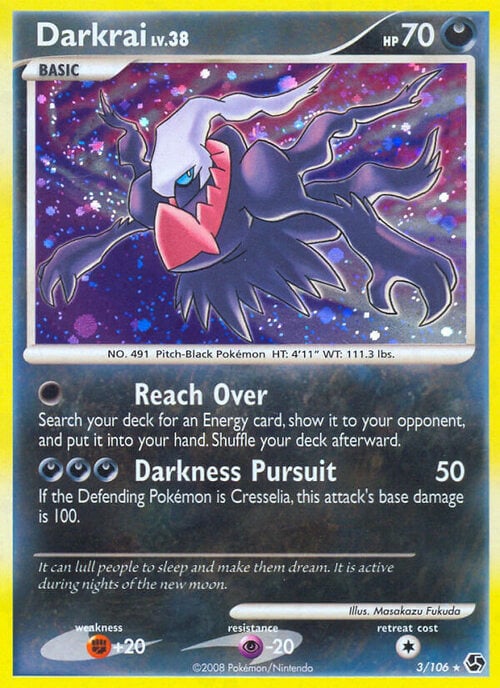 Darkrai Lv.38 [Reach Over | Darkness Pursuit] Card Front