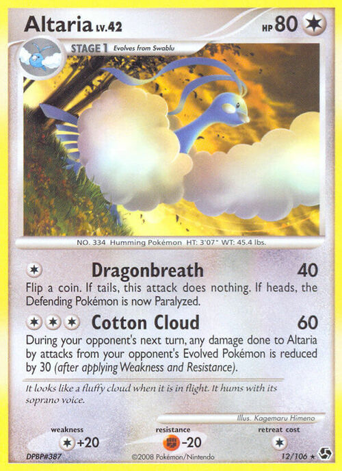 Altaria Lv.42 [Dragonbreath | Cotton Cloud] Card Front