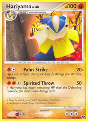 Hariyama Lv.38 [Palm Strike | Spirited Throw]