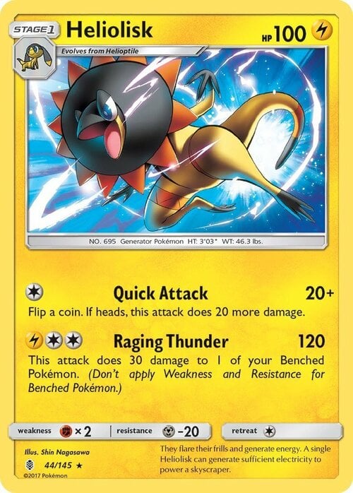 Heliolisk [Quick Attack | Raging Thunder] Card Front
