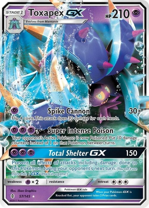 Toxapex GX [Spike Cannon | Ultra-Toxic Poison] Card Front