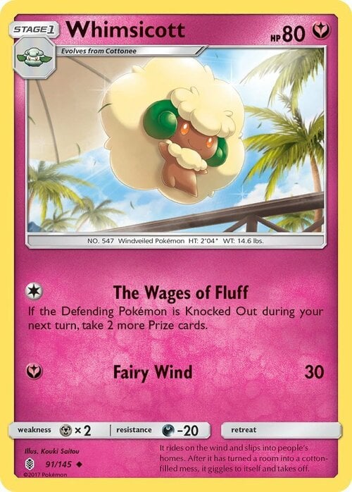 Whimsicott [The Wages of Fluff | Fairy Wind] Card Front